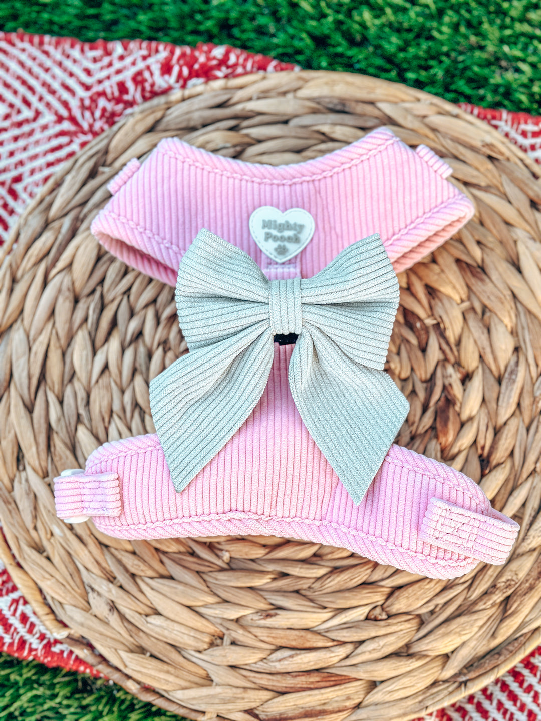 Corduroy Adjustable Harness - Bubblegum