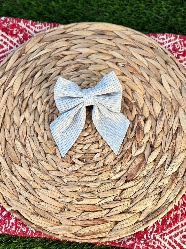 Corduroy Sailor Bow - Ash