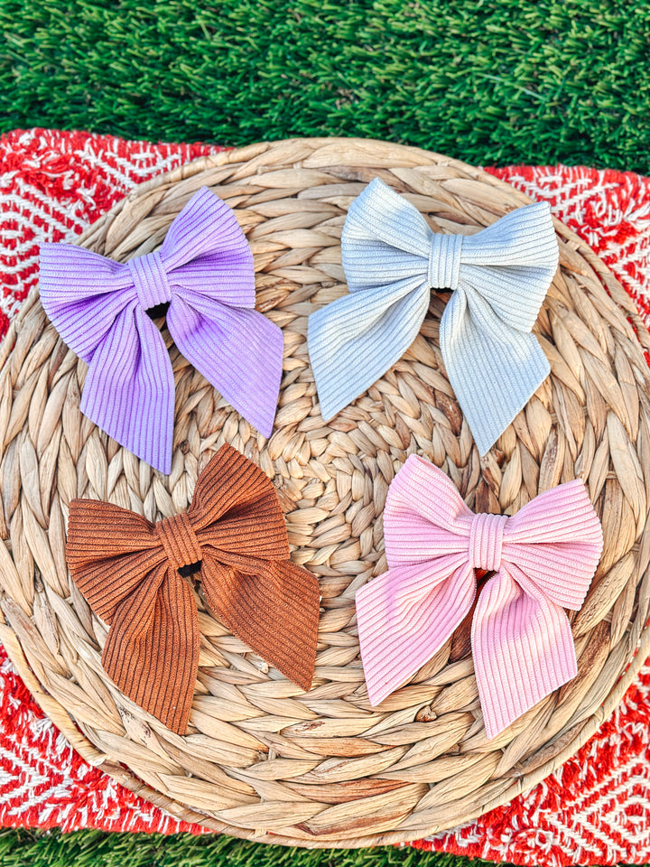 Corduroy Sailor Bow - Ash