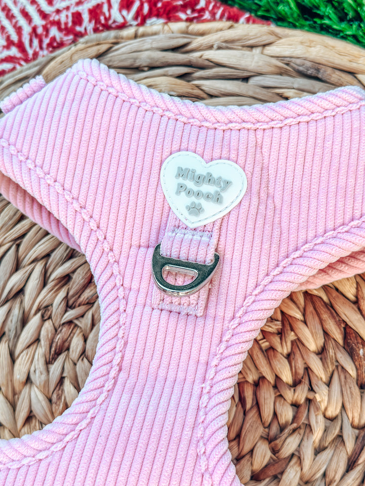 Corduroy Adjustable Harness - Bubblegum