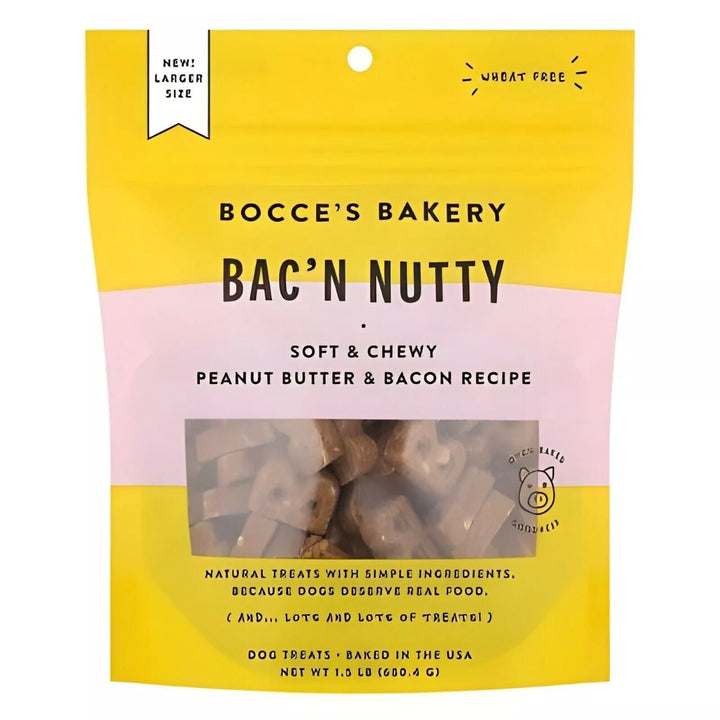 Bocce's Bakery Bac'n Nutty Peanut Butter and Bacon Dog Treats - 24oz