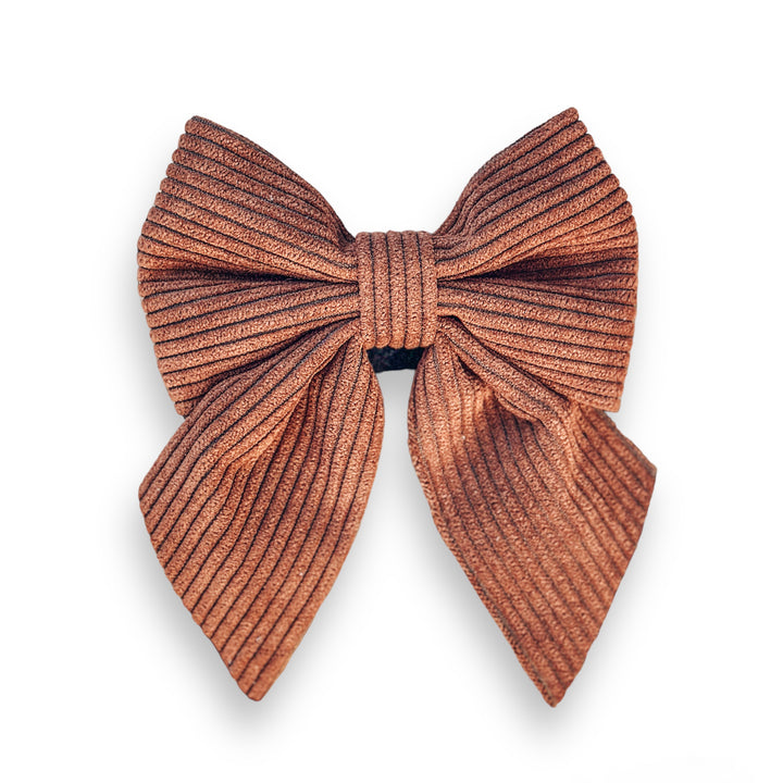 Corduroy Sailor Bow - Mocha