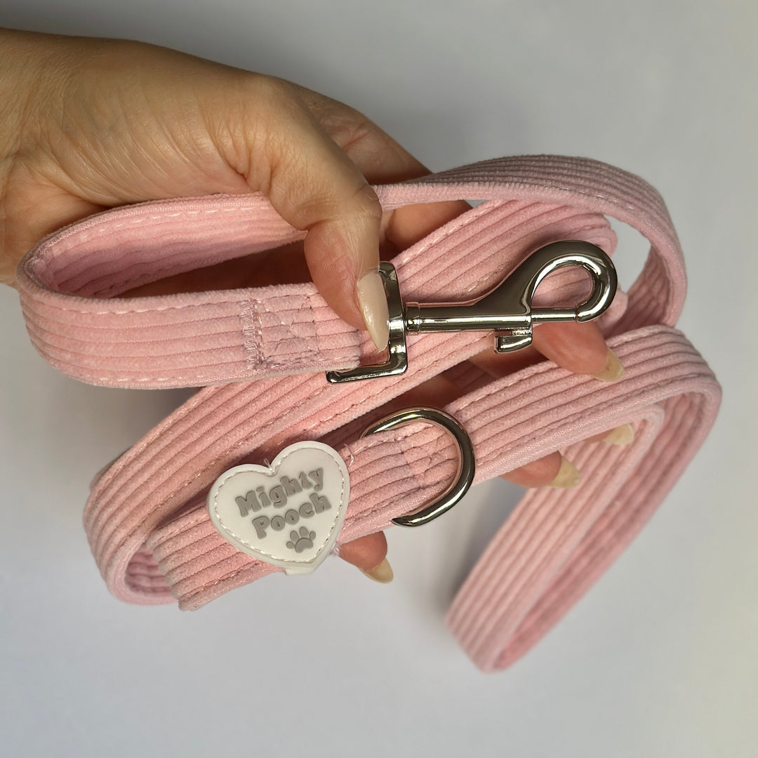 Corduroy Comfort Leash - Bubblegum