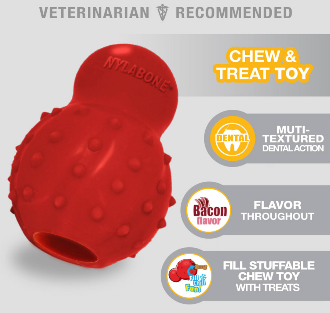 Nylabone Strong & Fun Variety Treat Dog Toy - Fill w/ Treats - 3pk