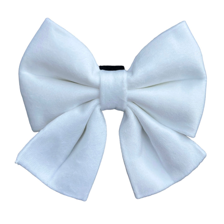 Velvet Sailor Bow - White