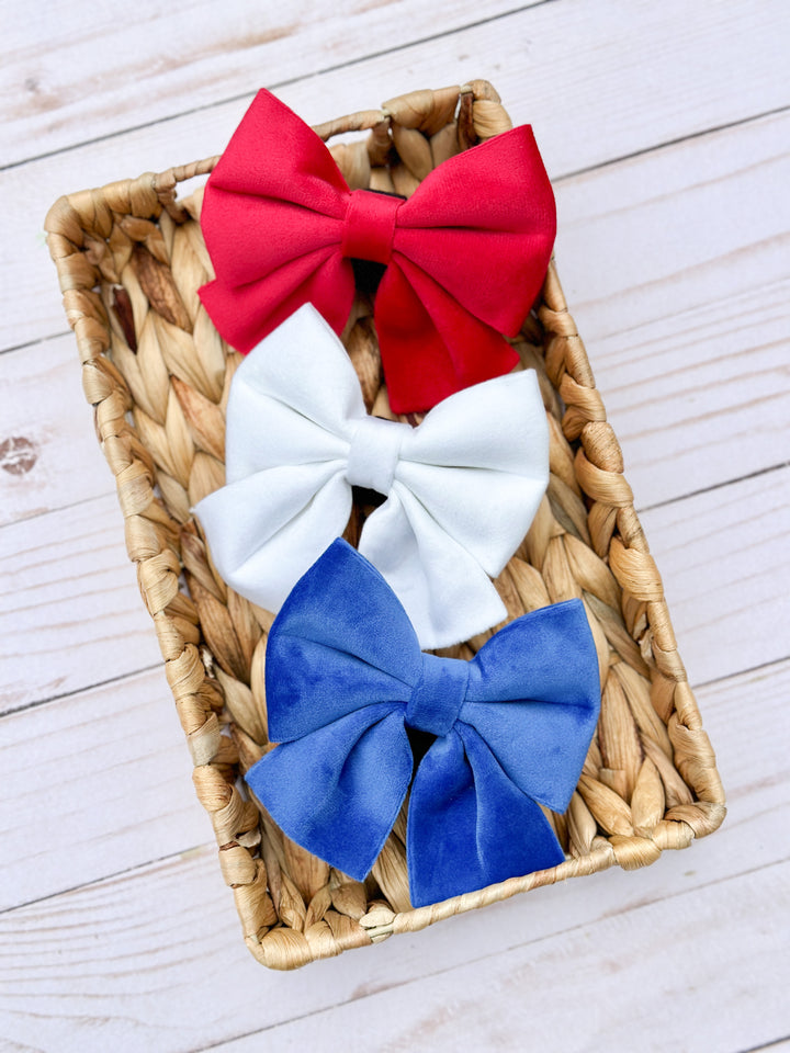 Velvet Sailor Bow - Sapphire