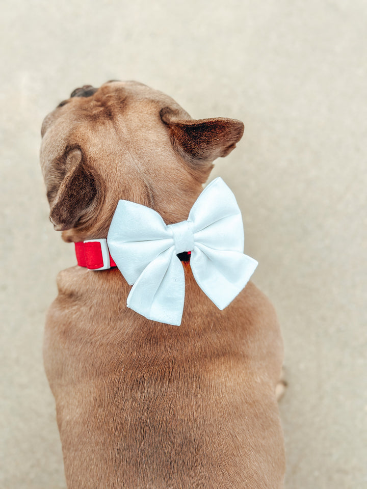 Velvet Sailor Bow - White