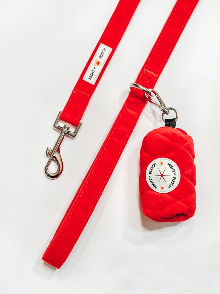 Velvet Comfort Leash - Ruby Red 💘