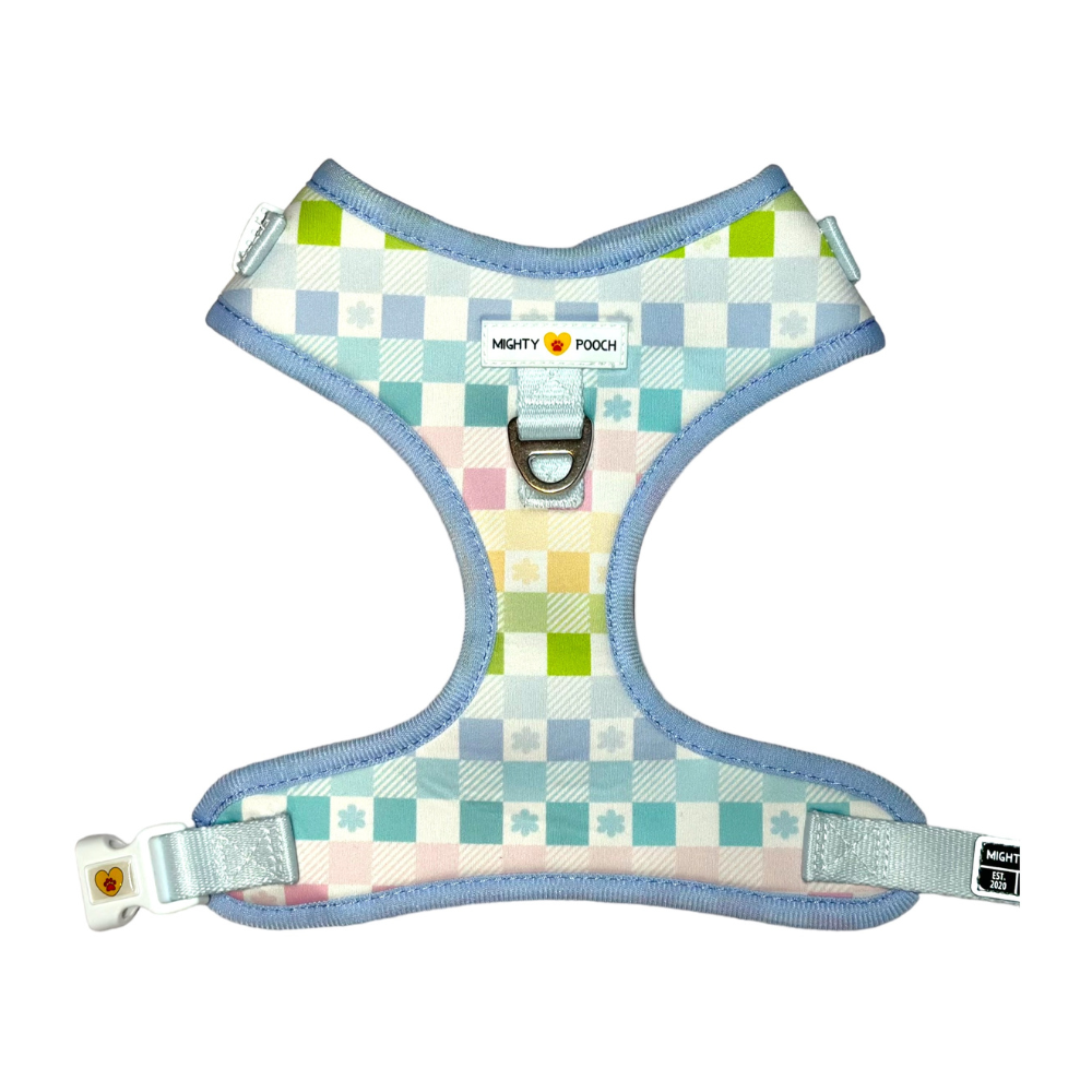 No-Pull Adjustable Harness - Pastel Plaid 🐣