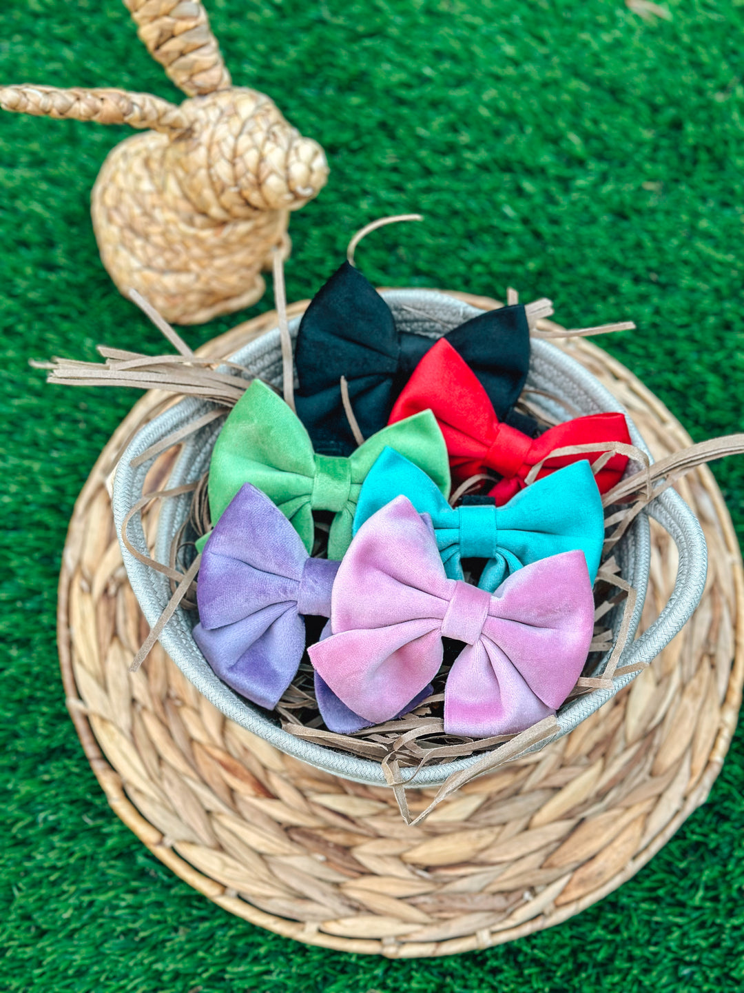 Velvet Sailor Bow - Rose