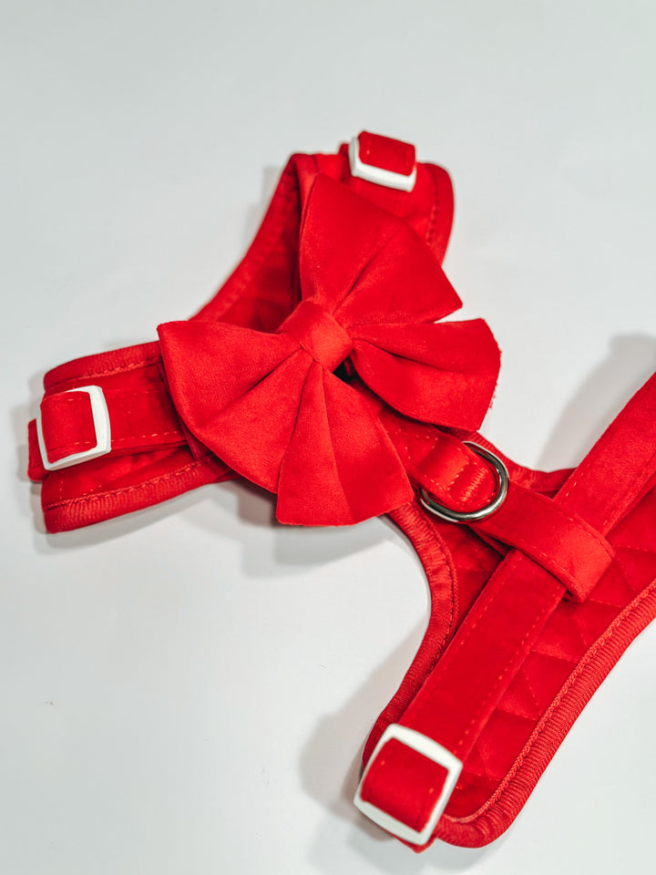 Velvet Sailor Bow - Ruby Red