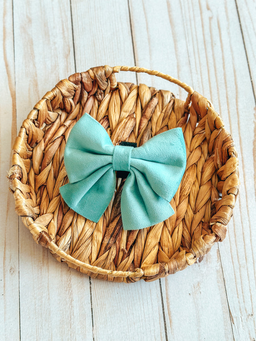 Velvet Sailor Bow - Teal