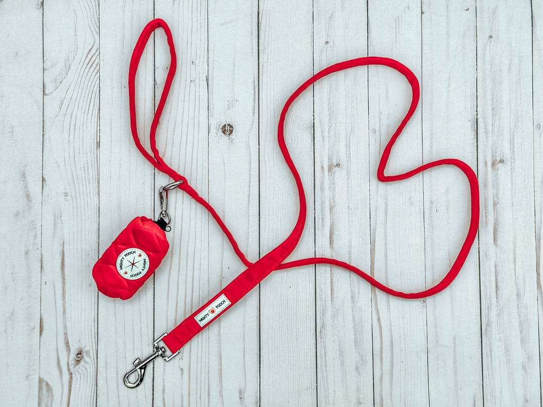Velvet Comfort Leash - Ruby Red 💘