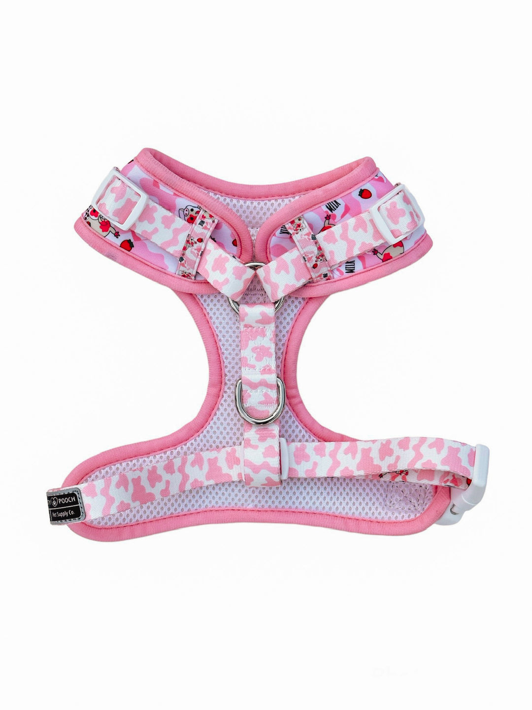 No-Pull Adjustable Harness - Strawberry Cow🍓
