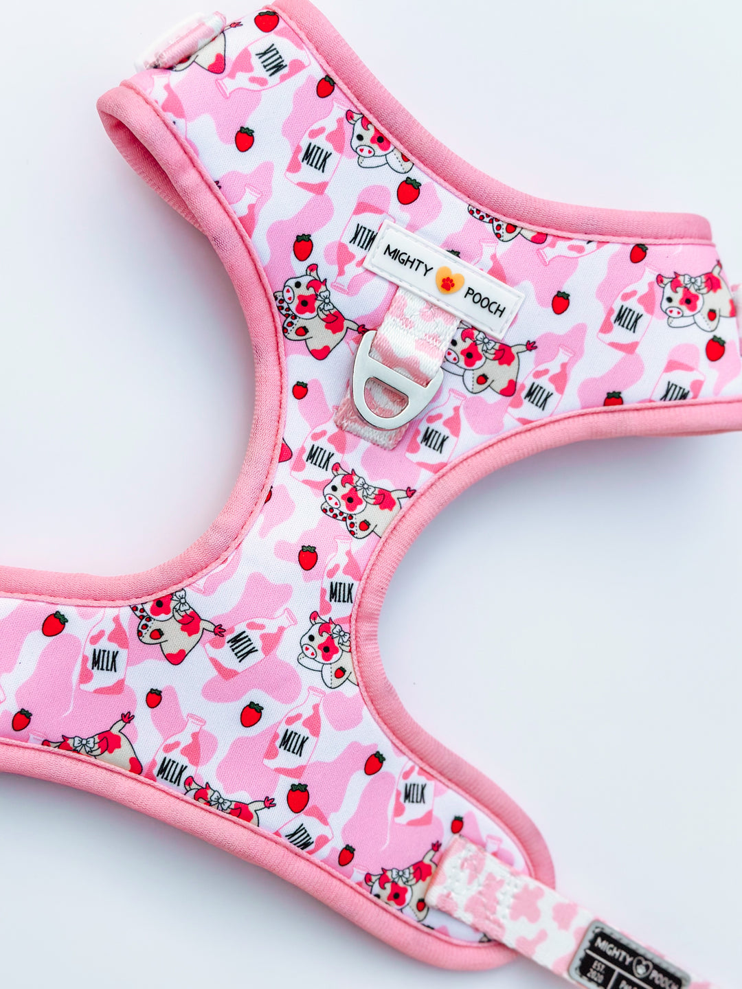 No-Pull Adjustable Harness - Strawberry Cow🍓