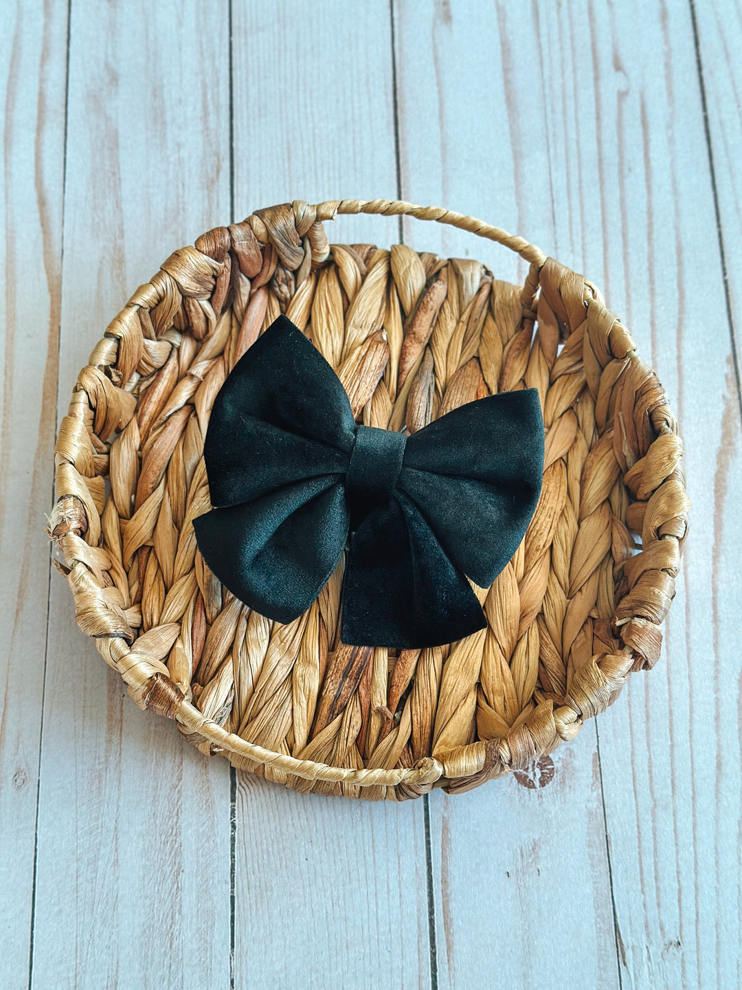 Velvet Sailor Bow - Onyx