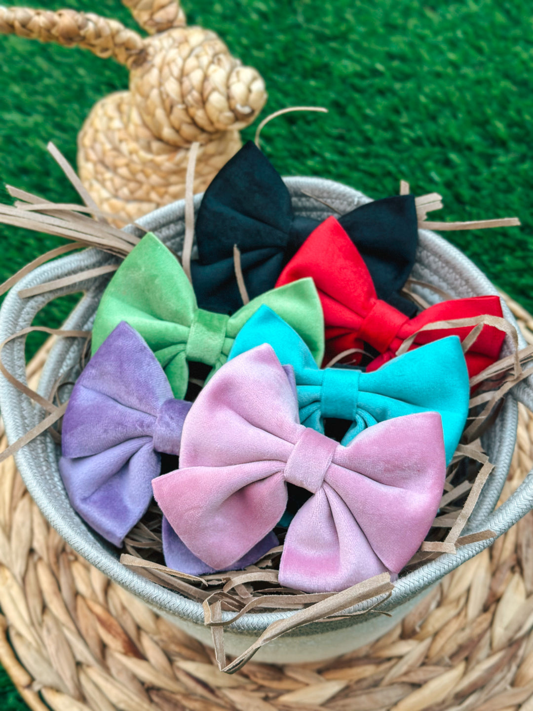 Velvet Sailor Bow - Teal