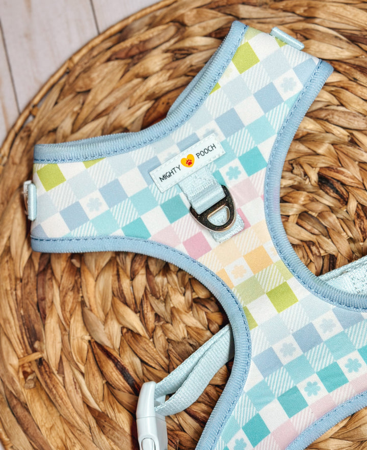 No-Pull Adjustable Harness - Pastel Plaid 🐣