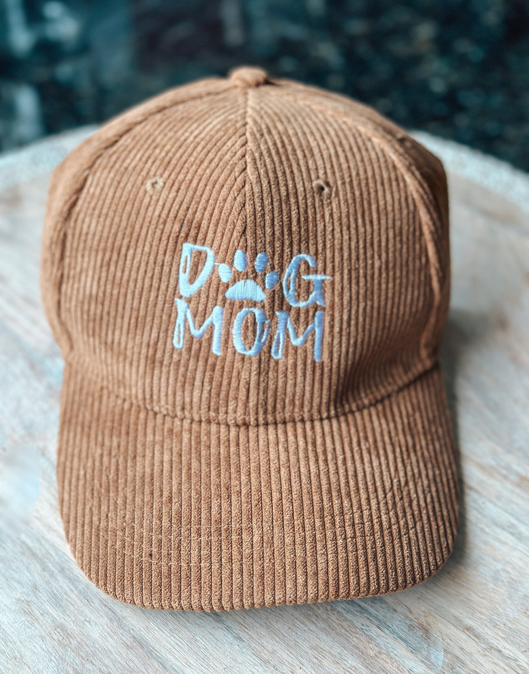 Embroidered Corduroy Dog Mom Hat