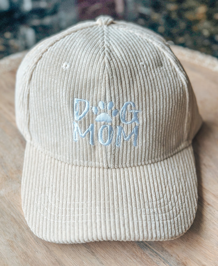 Embroidered Corduroy Dog Mom Hat