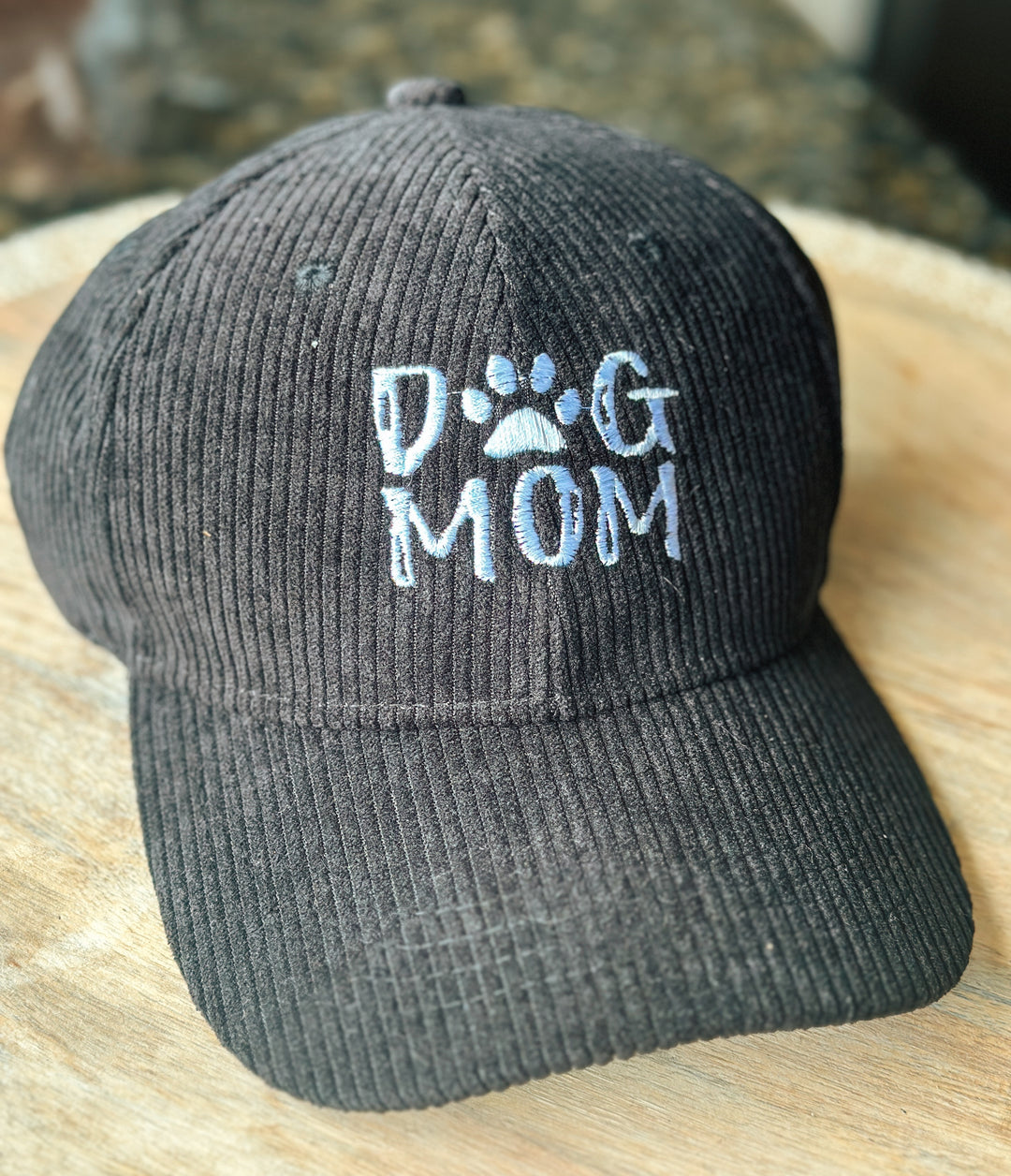 Embroidered Corduroy Dog Mom Hat