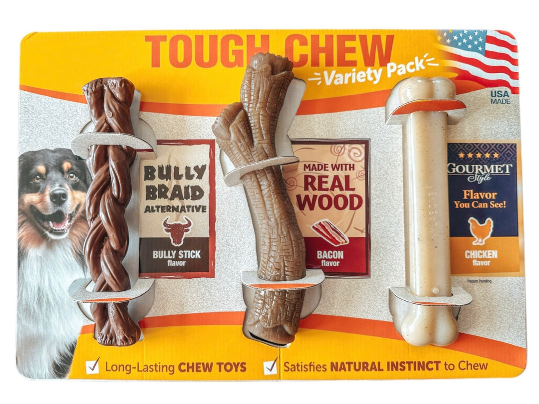 Nylabone Tough Dog Chew Variety Pack, 3 Count