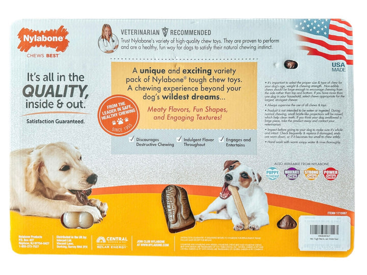Nylabone Tough Dog Chew Variety Pack, 3 Count
