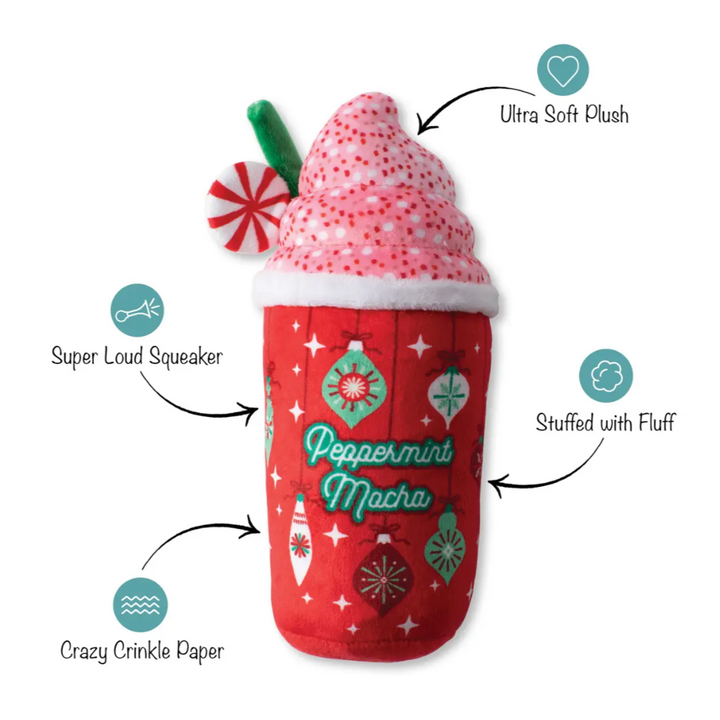 Peppermint Mocha Squeaky Toy