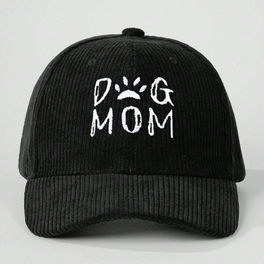 Embroidered Corduroy Dog Mom Hat