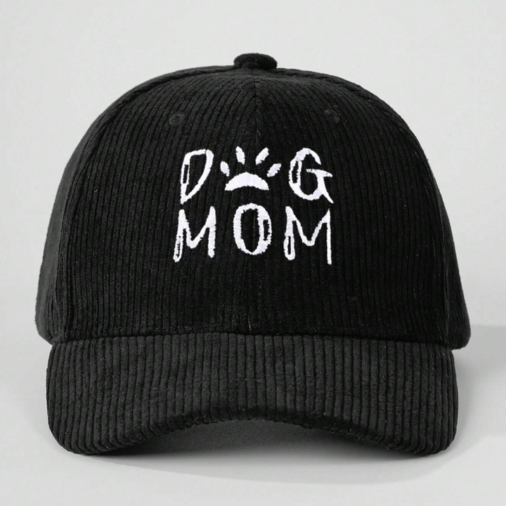 Embroidered Corduroy Dog Mom Hat