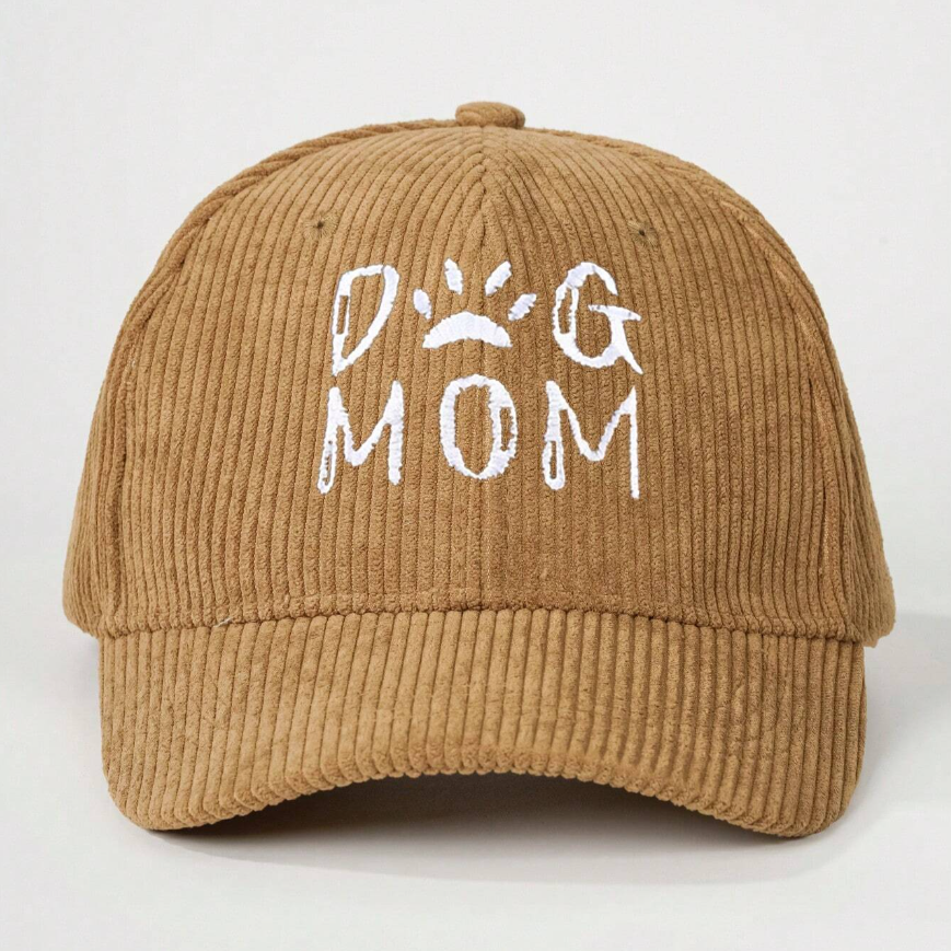 Embroidered Corduroy Dog Mom Hat