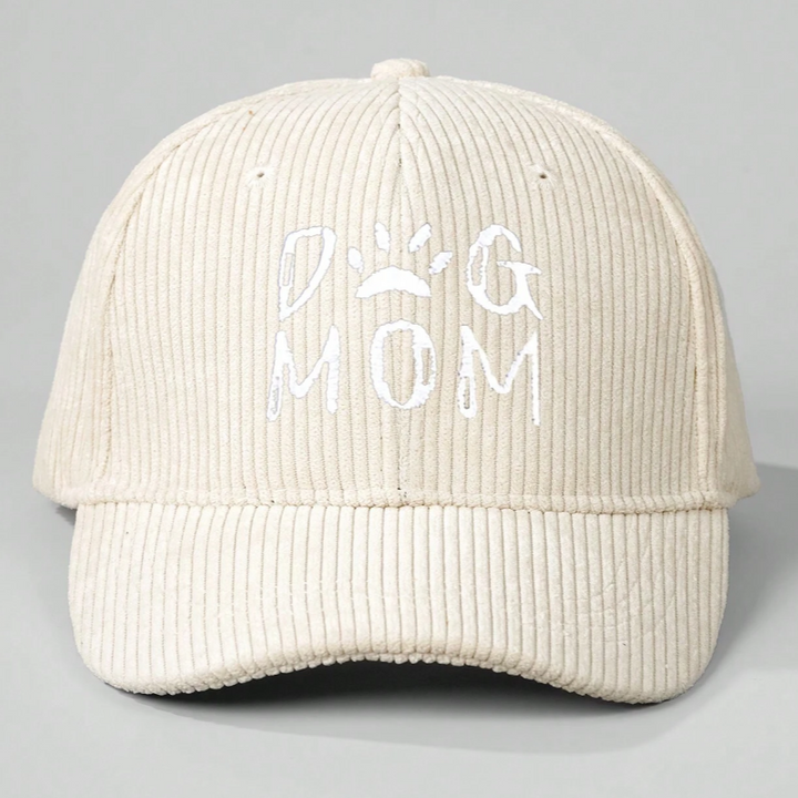 Embroidered Corduroy Dog Mom Hat