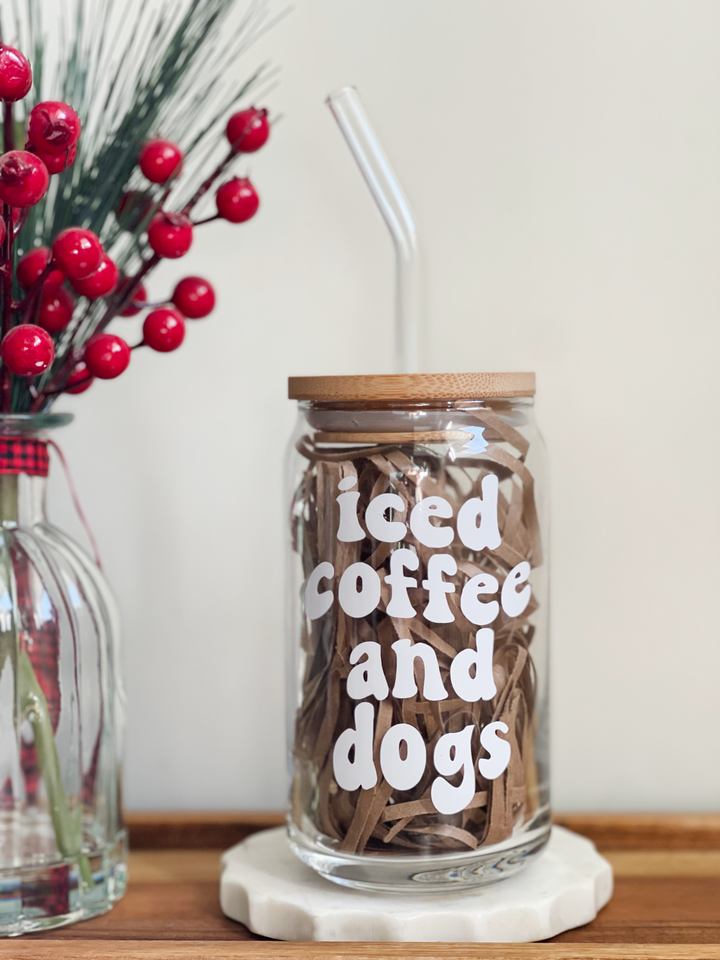 Dog Mom Iced Coffee Glass Cup