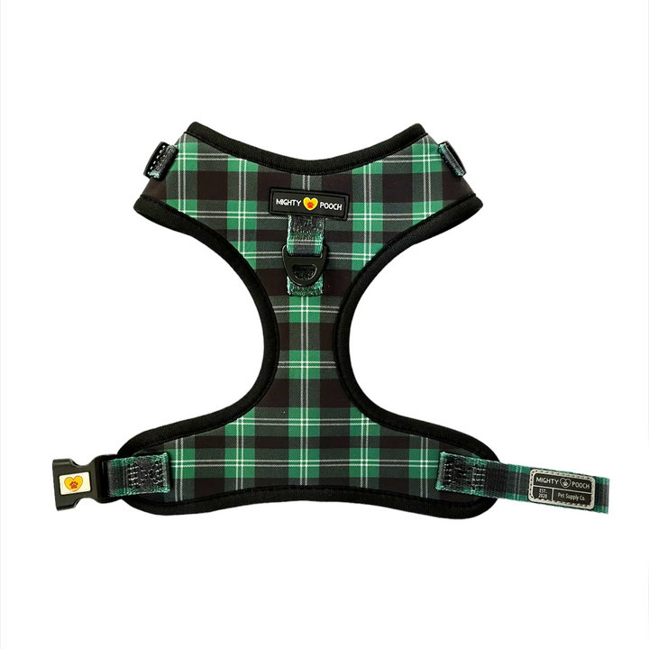 No-Pull Adjustable Harness - Pawfect Plaid 💚